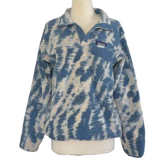 PATAGONIA Synchilla Snap-T Fleece Pullover Mighty Mycelium Wavy Blue Tie Dye M - Picture 3 of 11